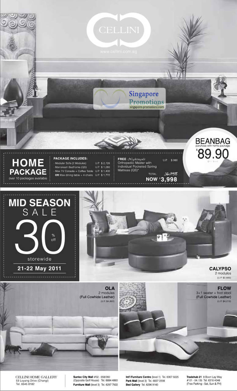 21 May Mid Seasons 30 Percent Off 21 to 22 May 2011 Calypso Ola Flow Sofa