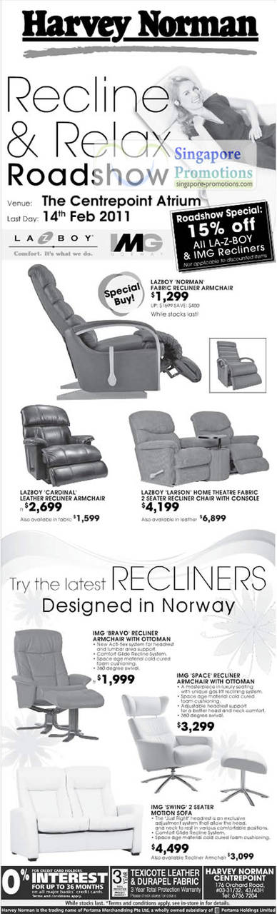 Harvey Norman Recliners 10 Feb 2011