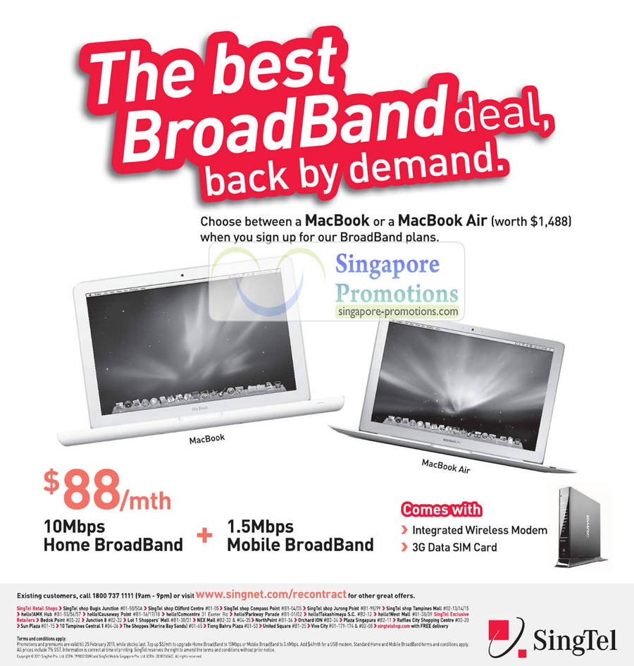 Home Broadband, Mobile Broadband, Free Apple MacBook, Macbook Air