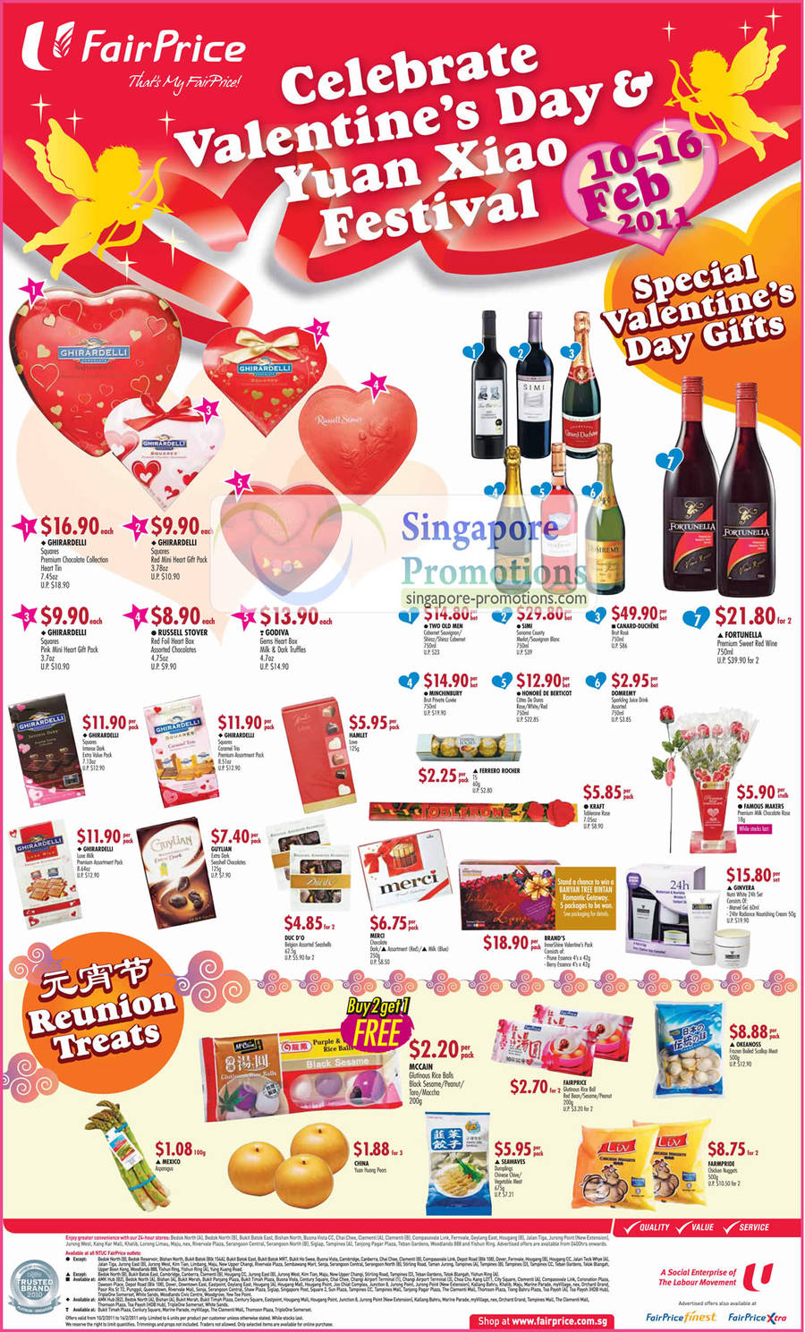 Valentine Day, Yuan Xiao, Wine, Chocolates, Reunion Treats