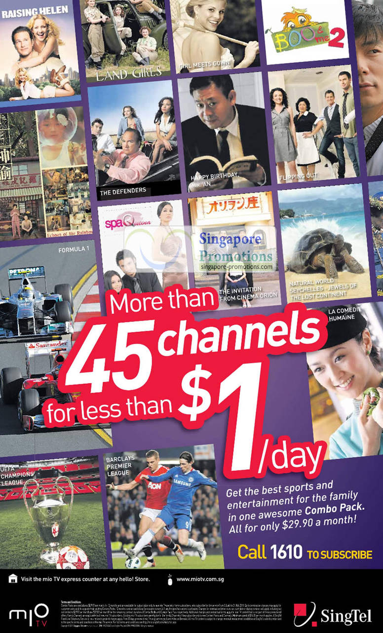 Mio TV, 45 Channels 1 Dollar A Day