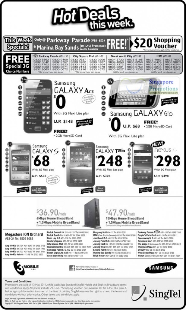 Samsung Galaxy Ace, Galaxy Tab, Galaxy S, Galaxy Gio, Nexus S
