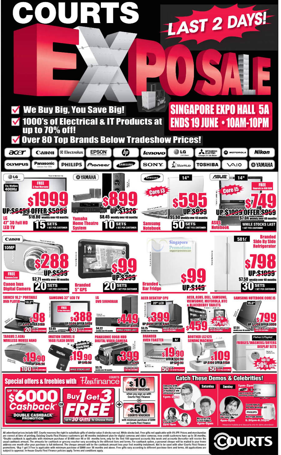 18 Jun LG LED TV, Samsung Notebook, ASUS, Yamaha, Digital Camera, GPS, Targys Mouse, Camcorder, Toaster, Brother LS2125