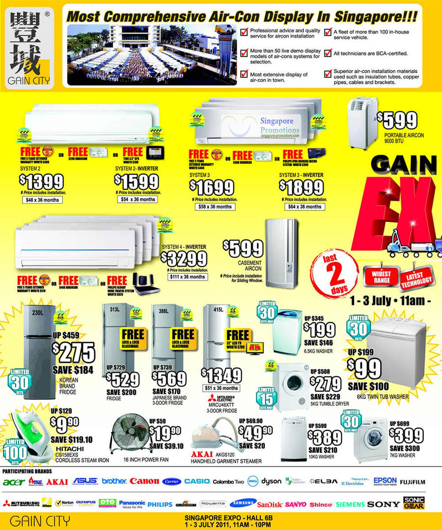 2 Jul Air Conditioner System 2, System 3, System 4 Inverter, Casement, Portable, Fridge, Mitsubishi Electric MRCU46XTT, Washing Machines