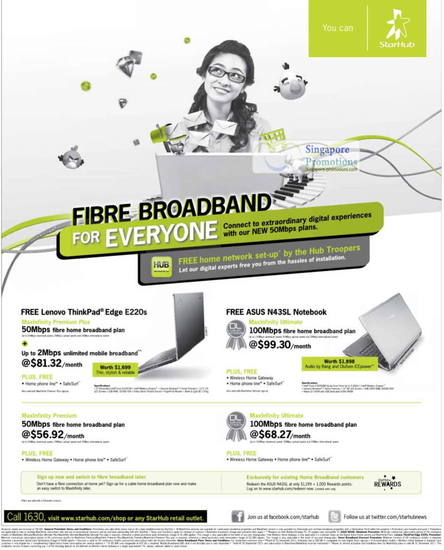 Fibre Broadband 50Mbps, Lenovo Thinkpad Edge E220s, ASUS N43SL, 50Mbps, MaxInfinity Premium Plus, Ultimate