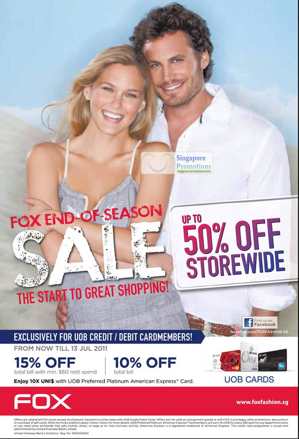 Featured image for (EXPIRED) Fox Fashion End Of Season Sale Up To 70% Off Storewide 30 Jun 2011