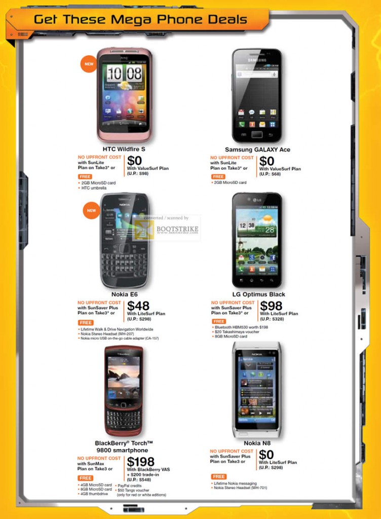 M1 Mobile Phones HTC Wildfire S Galaxy Ace Nokia E6 LG Optimus Black BlackBerry Torch 9800 Nokia N8