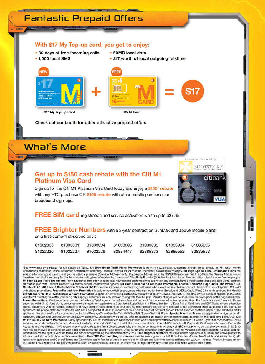 M1 Prepaid My Top-Up Card M Card Citi M1 Platinum Visa