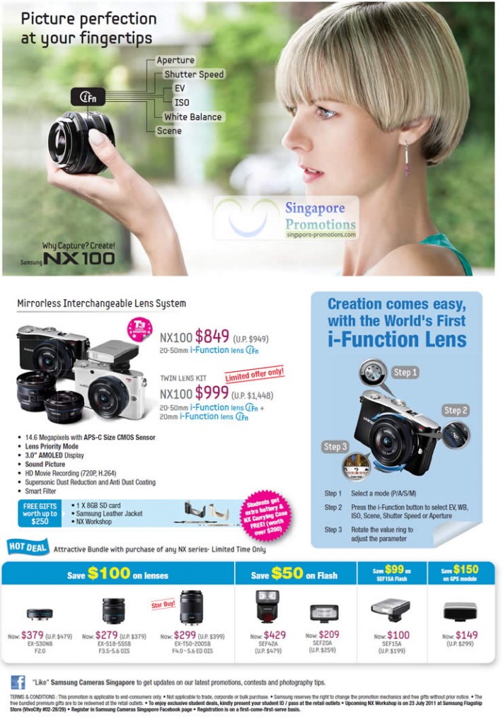 Mirrorless Interchangeable Lens System, NX100, Twin Lens Kit,