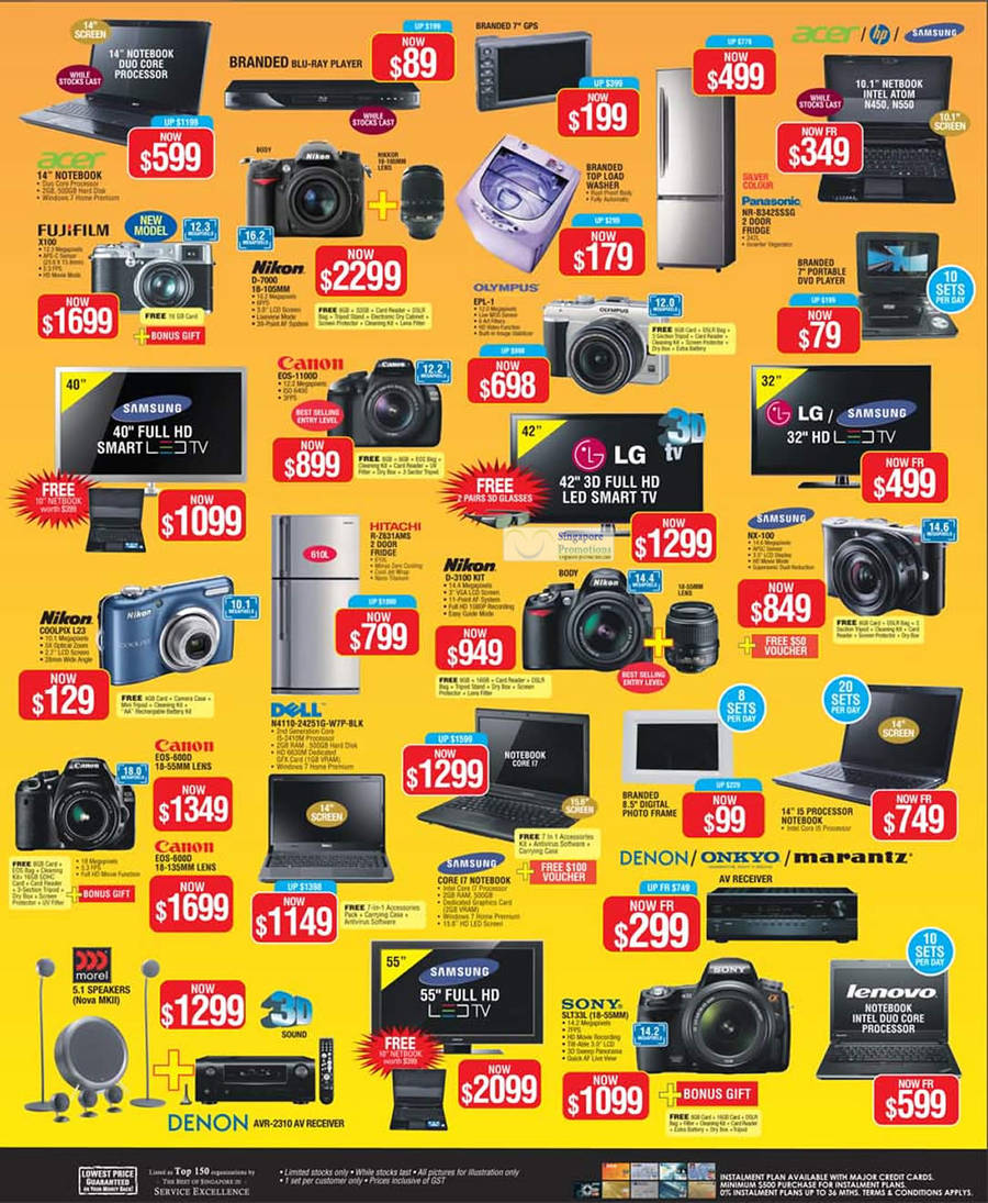 Notebooks, Digital Camera, Fujifilm X100, Nikon D7000, Olympus EPL-1, Panasonic Fridge B342SSSG, Sony SLT33L, Canon EOS500D, Nikon Coolpix L23, R-Z631AMS, D3100, Samsung NX100, EOS1100D