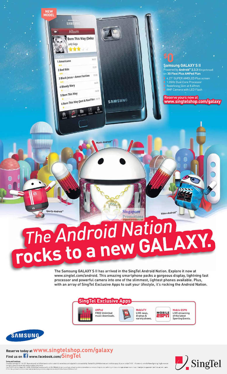 Samsung Galaxy S II Android Nation, Singtel Exclusive Apps