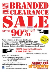 Featured image for (EXPIRED) Save on Shopping Branded Sports Sale Up To 90% Off 1 – 3 Jul 2011