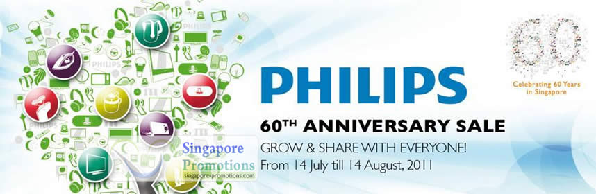 Featured image for Philips Electronics 60th Anniversary Sale 14 Jul - 14 Aug 2011