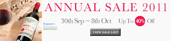 Featured image for Vinum Fine Wines Annual Sale Up To 40% Off 30 Sep - 8 Oct 2011