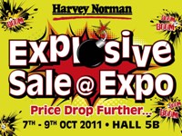 Featured image for Harvey Norman Electronics Explosive Sale @ Singapore Expo 7 - 9 Oct 2011