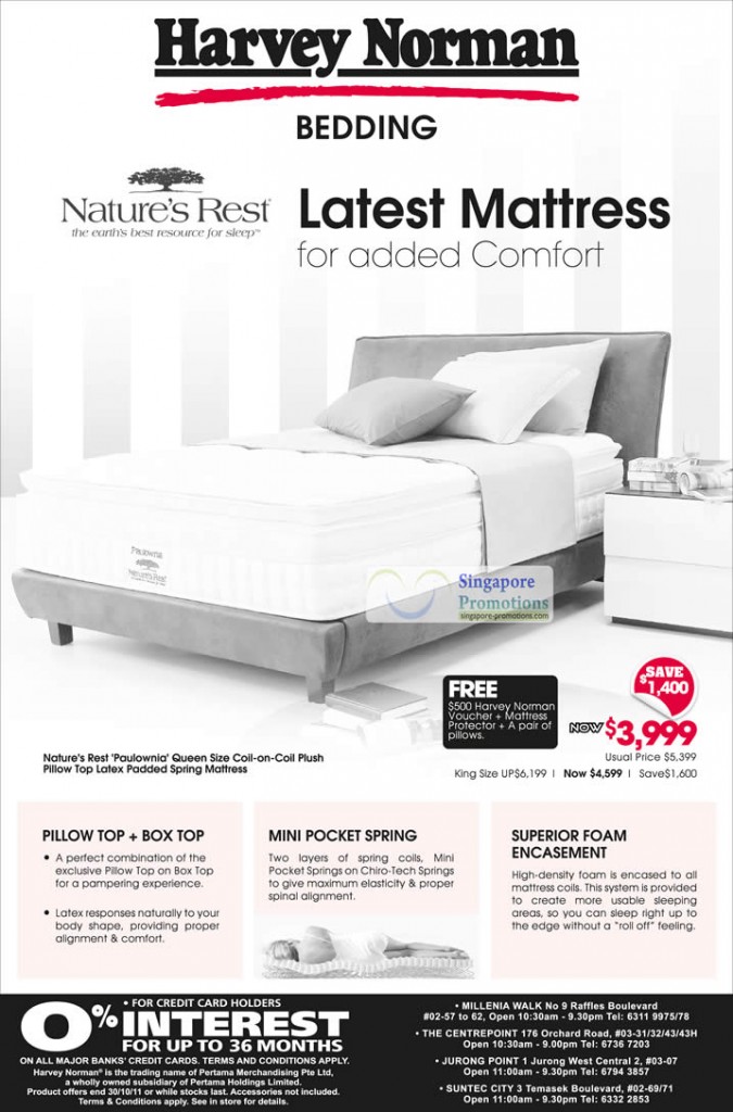 Natures Rest Paulownia Coil-on-Coil Plush Pillow Top Latex Padded Spring Mattress