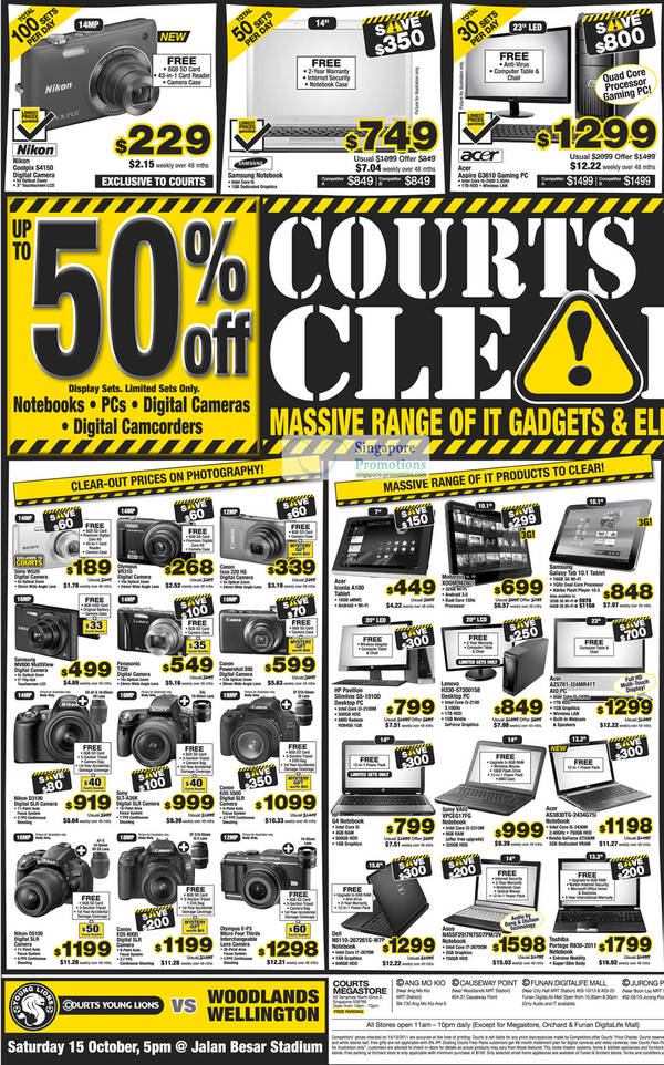 Featured image for (EXPIRED) Courts Massive Clear-Out Sale 15 Oct 2011