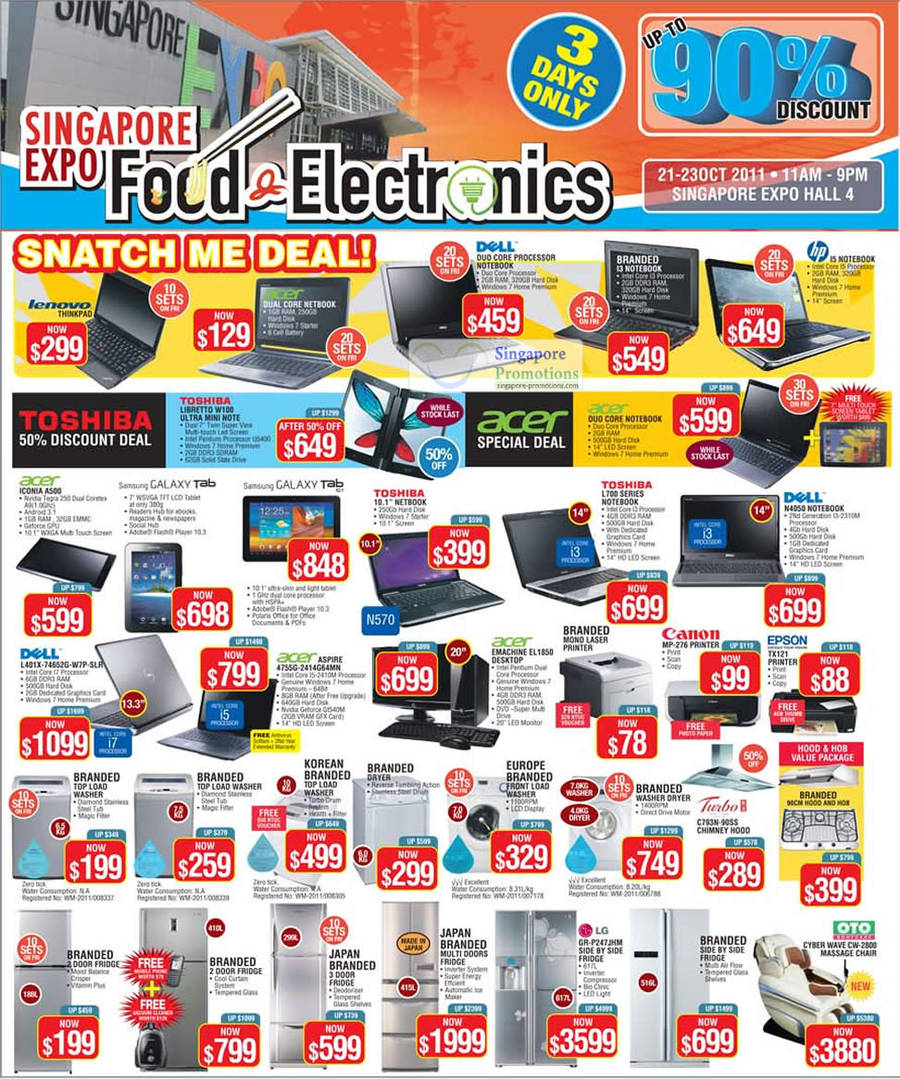 Notebooks, Appliances, Fridge, Dryer, Washing Machines