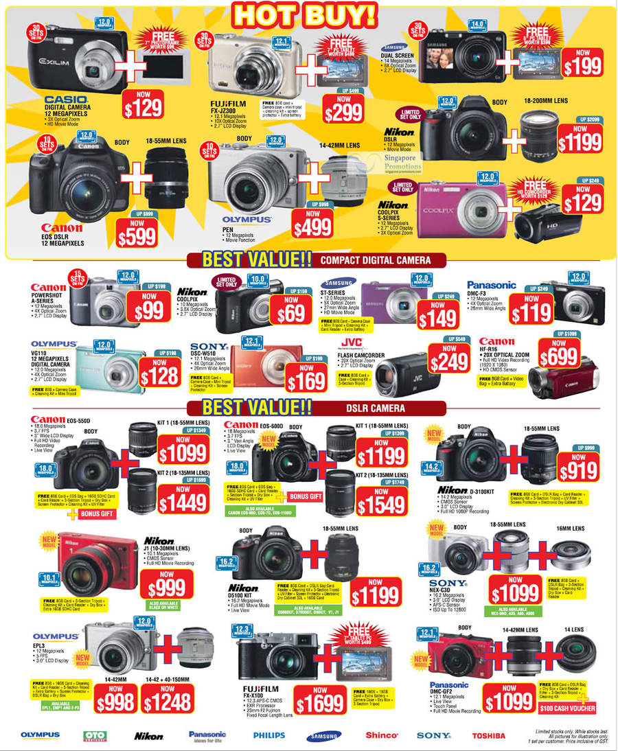 11 Nov Fujifilm FX-JZ300 Digital Camera, Olympus VG110 Digital Camera, Sony DSC-W510 Digital Camera, Panasonic DMC-F3 Digital Camera