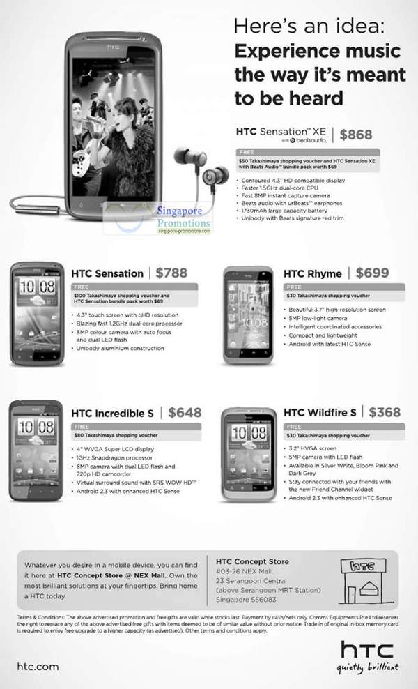 Featured image for (EXPIRED) HTC Smartphones Mobile Phones No Contract Price List 5 Nov 2011