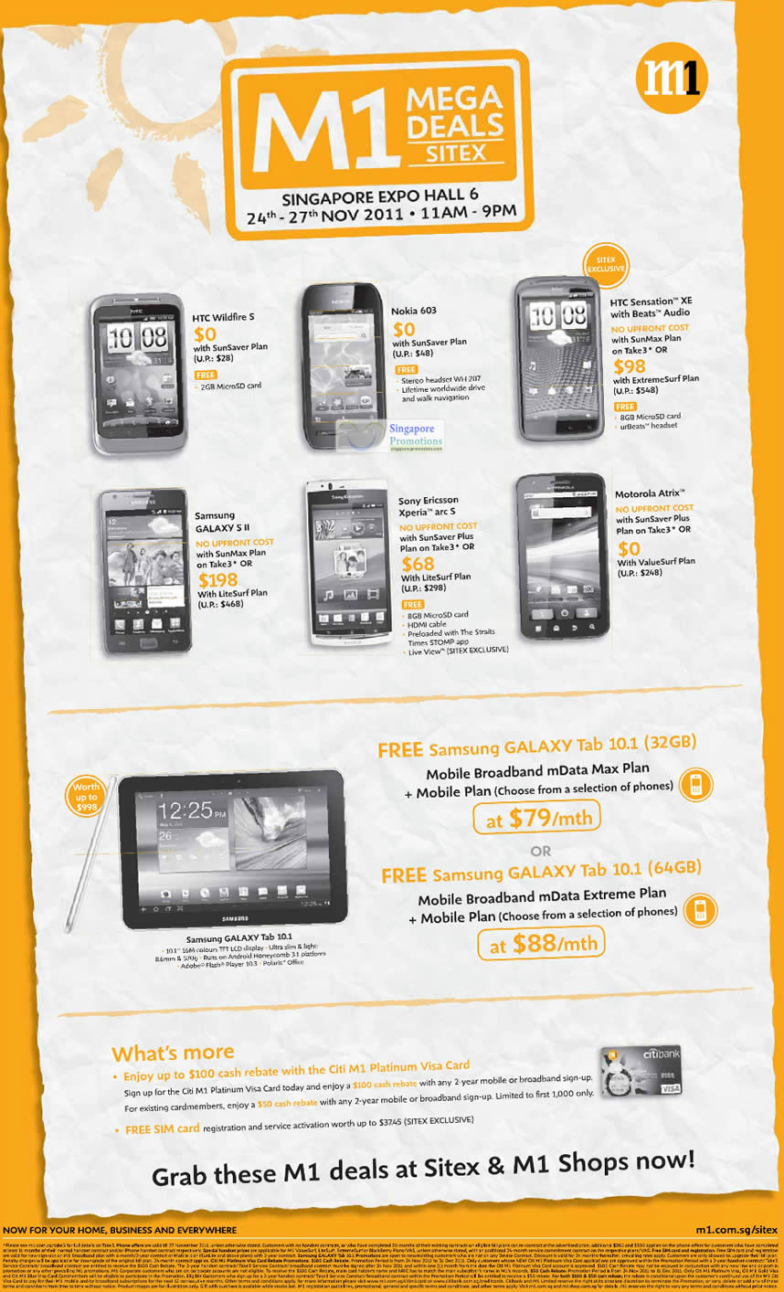 Featured image for M1 Smartphones, Tablets & Home/Mobile Broadband Offers 26 Nov - 2 Dec 2011