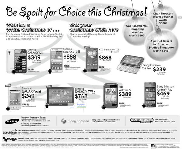 Featured image for (EXPIRED) Handphone Shop & 3Mobile No-Contract Smartphones Price List 19 Nov 2011
