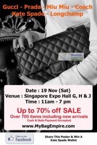 Featured image for (EXPIRED) MyBagEmpire Branded Handbags Sale Up To 70% Off @ Singapore Expo 17 Nov 2011