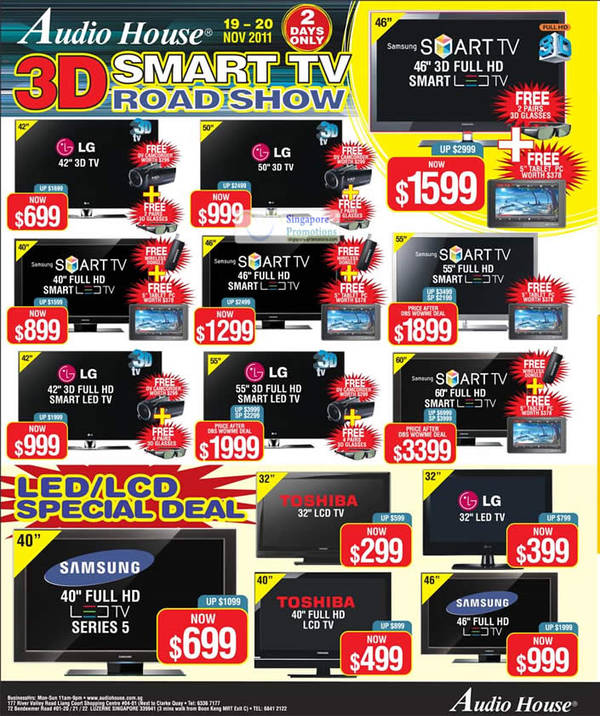 Featured image for (EXPIRED) Audio House Audio Fair Clearance & 3D Smart TV Roadshow 19 – 20 Nov 2011