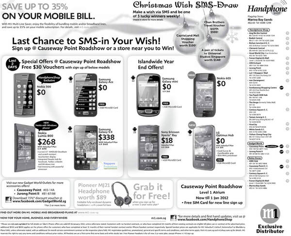Featured image for (EXPIRED) M1 Smartphones, Tablets & Home/Mobile Broadband Offers 31 Dec 2011 – 6 Jan 2012