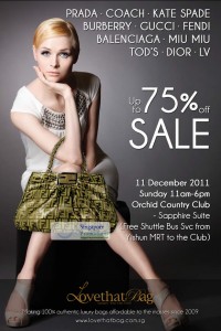 Featured image for (EXPIRED) LovethatBag Branded Handbags Sale @ Orchid Country Club 11 Dec 2011