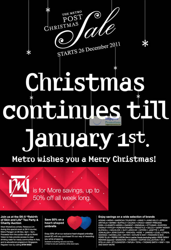 Featured image for (EXPIRED) Metro Post Christmas Sale 26 Dec 2011 – 1 Jan 2012