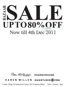 Featured image for (EXPIRED) Miss Selfridge, Warehouse, Karen Millen & MaxStudio.Com Bazaar Sale 2 – 4 Dec 2011