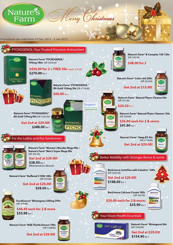 Featured image for (EXPIRED) Nature’s Farm Christmas Promotion Specials 19 Dec 2011 – 2 Jan 2012