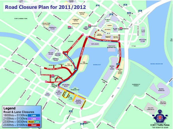 Featured image for (EXPIRED) Road Closure Singapore For Marina Bay Countdown 31 Dec 2011