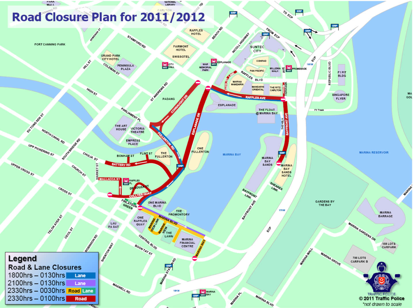 Featured image for Road Closure Singapore For Marina Bay Countdown 31 Dec 2011