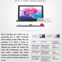 Featured image for (EXPIRED) Sony Free Sheet Battery With Selected Vaio Notebooks Purchase 24 Nov 2011 – 3 Jan 2012