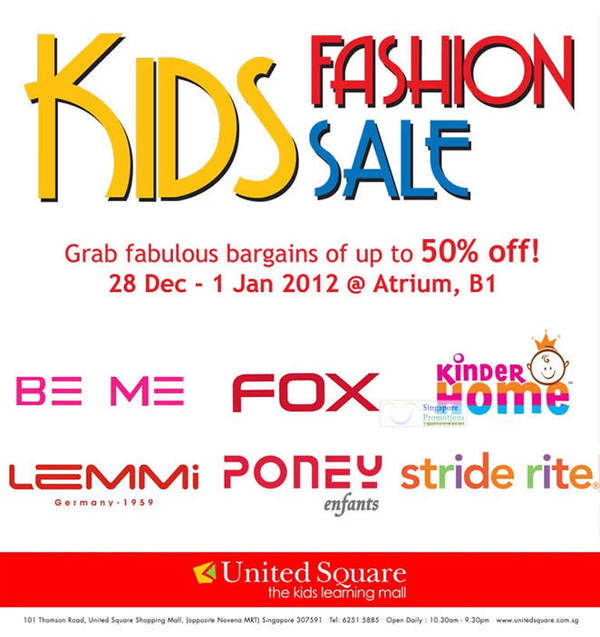 Featured image for (EXPIRED) United Square Kids Fashion Sale Up To 50% Off 28 Dec 2011 – 1 Jan 2012