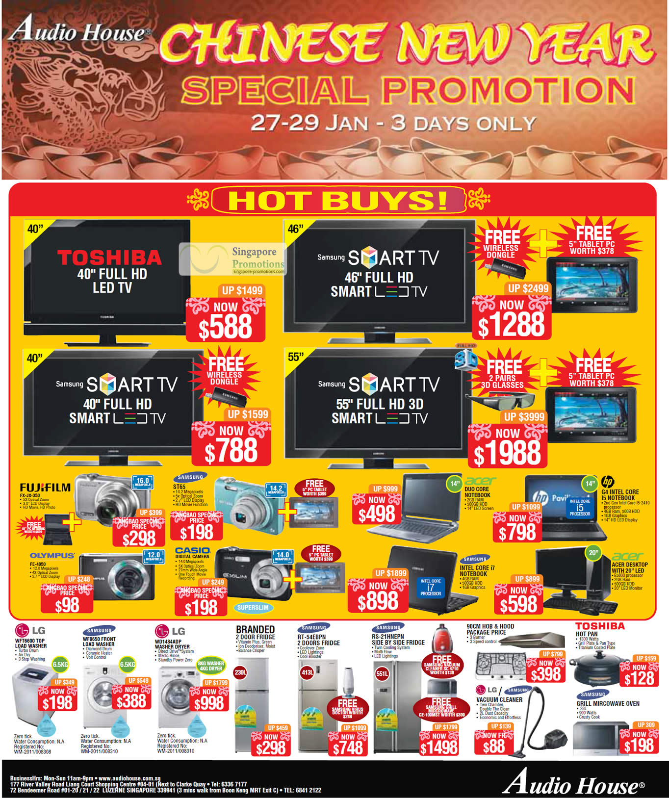 Featured image for Audio House Electronics, TV, Digital Cameras & Appliances Offers 27 - 29 Jan 2012