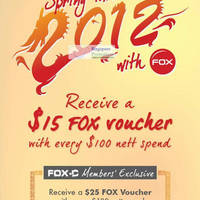 Featured image for (EXPIRED) Fox Fashion Free $15 Fox Voucher With Every $100 Spend 6 Jan 2012