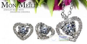 Featured image for (EXPIRED) Mon Meil 68% Off Heart Shaped 18K White Gold Plated Pendant / Earrings 16 Jan 2012