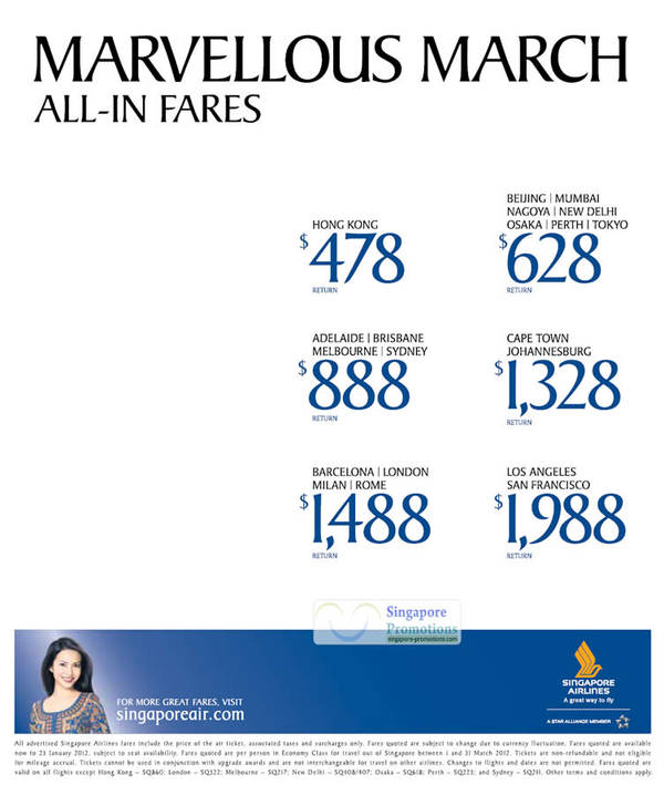 Featured image for (EXPIRED) Singapore Airlines Promotion Offers 19 – 23 Jan 2012