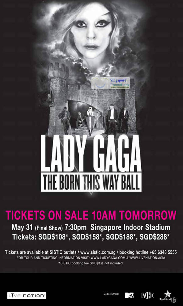 Featured image for (EXPIRED) Lady Gaga The Born This Way Ball @ Singapore Indoor Stadium 28 – 31 May 2012
