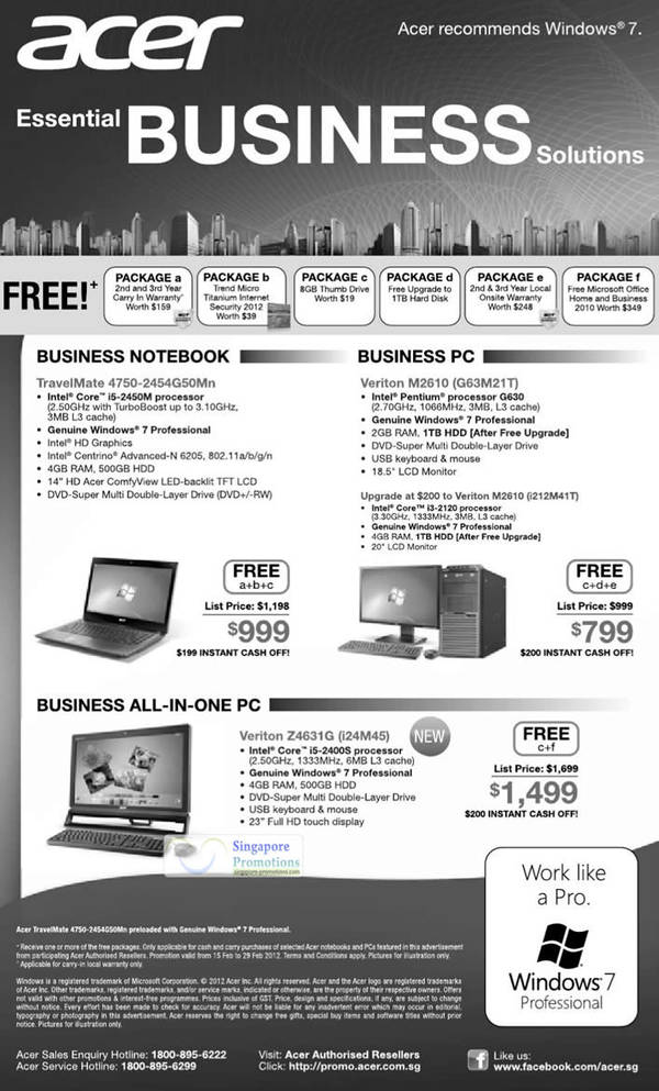 Featured image for (EXPIRED) Acer Business Notebooks & Desktop PC Price List 15 – 29 Feb 2012