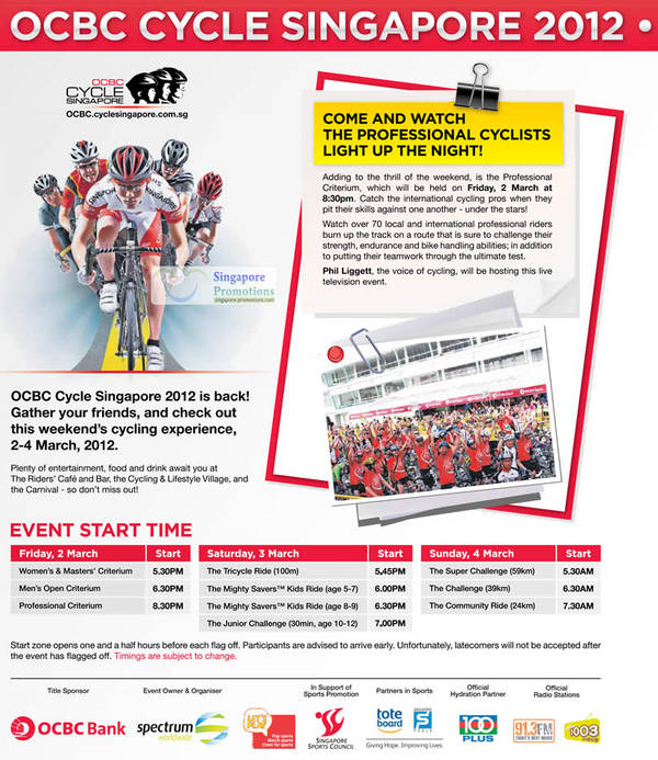 Featured image for (EXPIRED) OCBC Cycle Singapore 2012 Road Closure & Event Details 2 – 4 Mar 2012