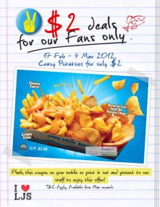 Featured image for (EXPIRED) Long John Silver $2 Crazy Potatoes Coupon Deal 17 Feb – 4 Mar 2012