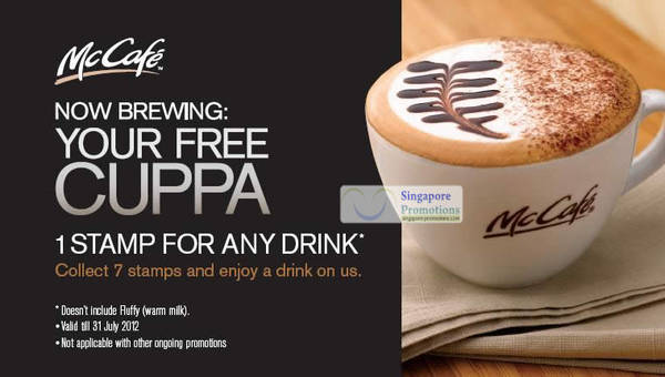 Featured image for (EXPIRED) McDonald’s Singapore McCafe Free Drink With Every Seventh Drink 20 Feb – 31 Jul 2012