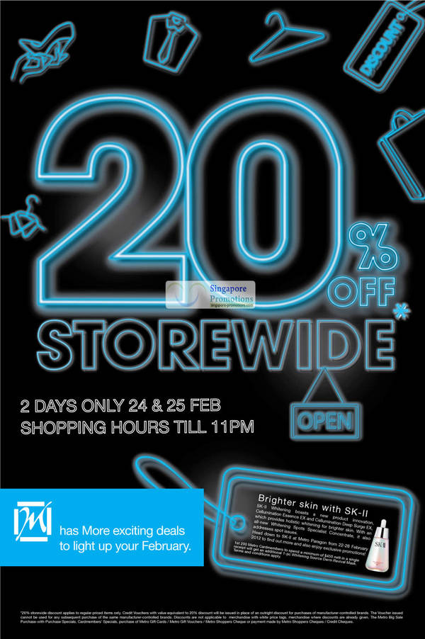 Featured image for (EXPIRED) Metro 20% Off Storewide Promotion 24 – 25 Feb 2012