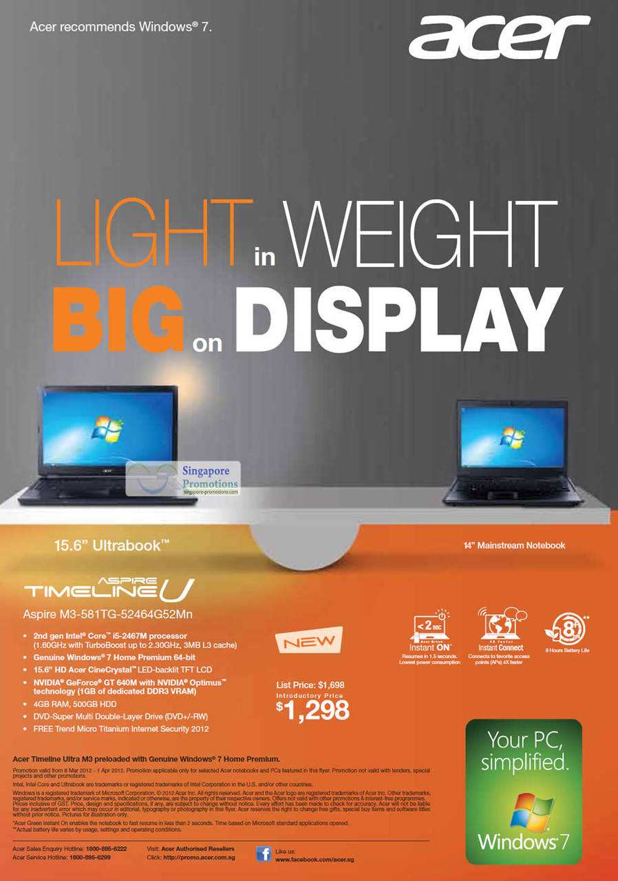 Aspire Timeline U Ultrabook Notebook