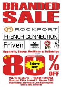 Featured image for (EXPIRED) Branded Sale Up To 80% Off @ Suntec 24 – 25 Mar 2012