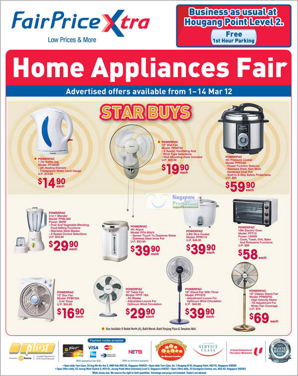 Featured image for (EXPIRED) NTUC Fairprice Electronics, Household, Appliances & Kitchenware Offers 1 – 14 Mar 2012